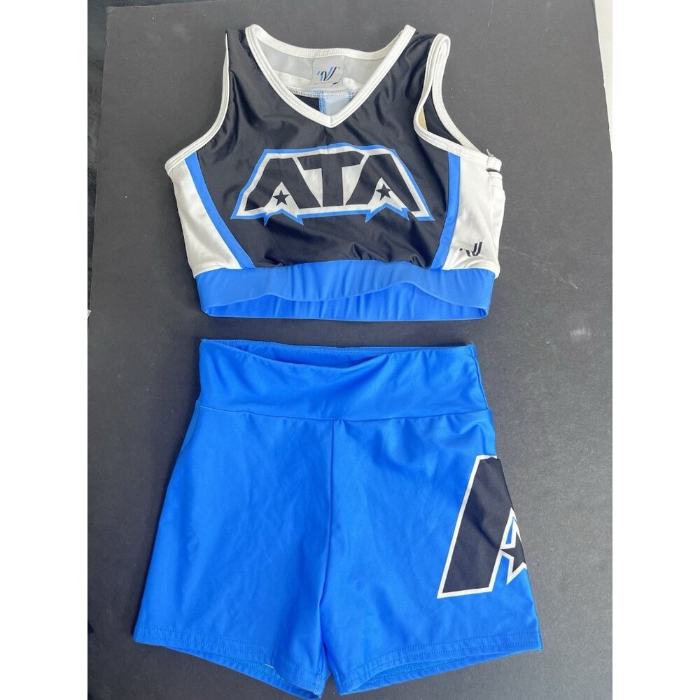 Teen Competition Cheer Uniform Dance Outfit Varsity ATA Yth Large Crop Top Short